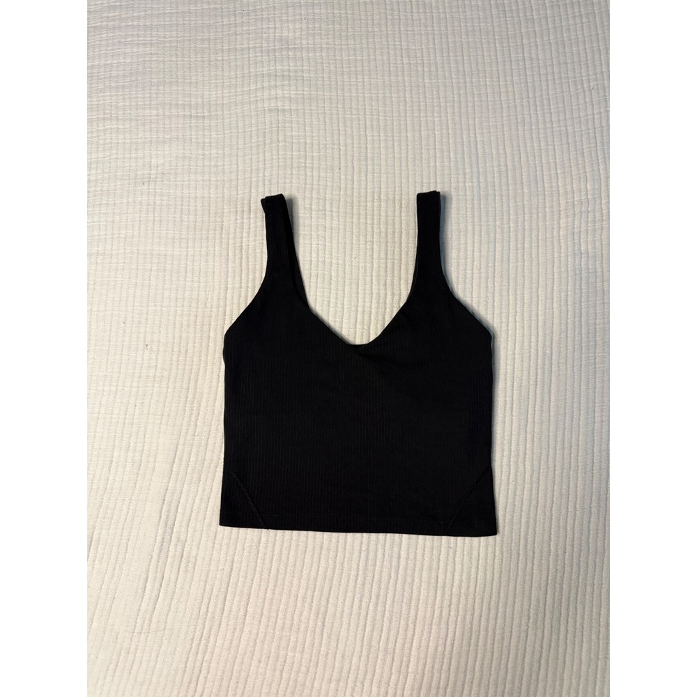 Lululemon Align Ribbed Tank Top V-Neck Cropped Size 4 - Picture 2 of 5